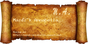 Mazák Annabella névjegykártya